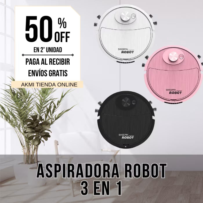 ROBOT ASPIRADOR INTELIGENTE 3 EN 1 CON SENSORES ANTI-CAIDAS