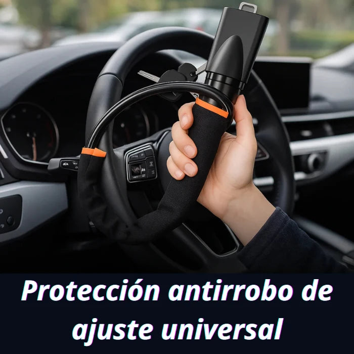 SecureDrive™ – Bloqueo Antirrobo de Volante con Conexión al Cinturón
