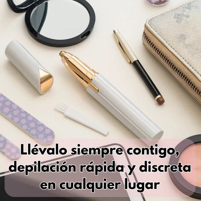 DEPILADORA FACIAL Y DE CEJAS PORTATIL + DEPILADOR EXFOLIANTE