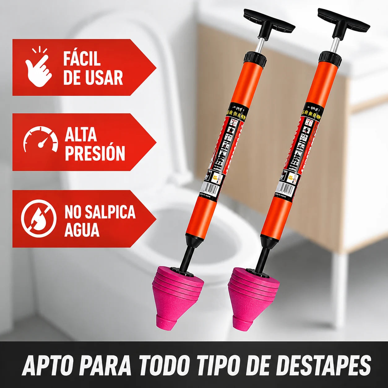 TurboDestapa™ - Destapa obstrucciones difíciles sin llamar al gasfíter