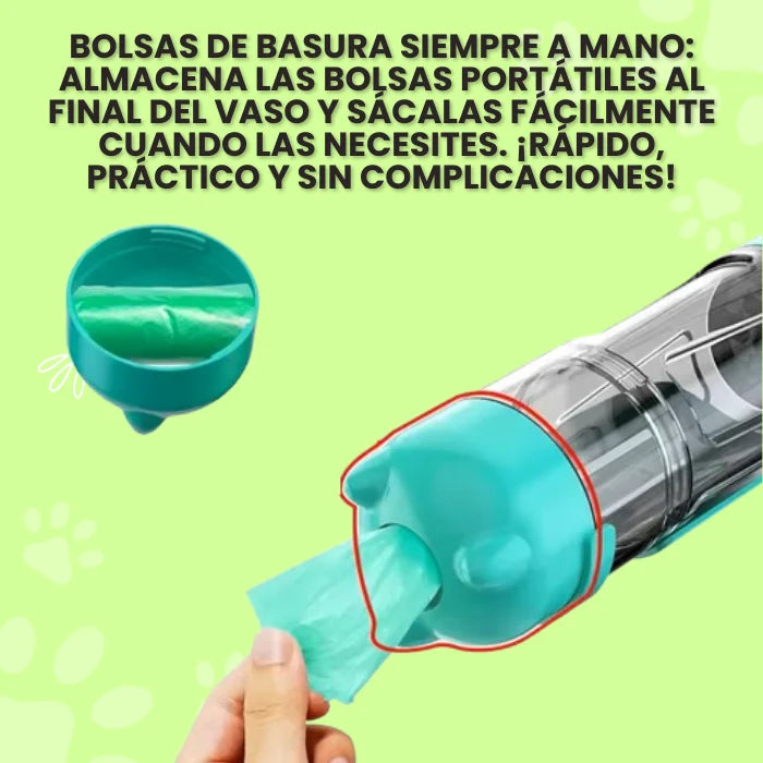 BOTELLA DE AGUA PARA MASCOTA 4 EN 1