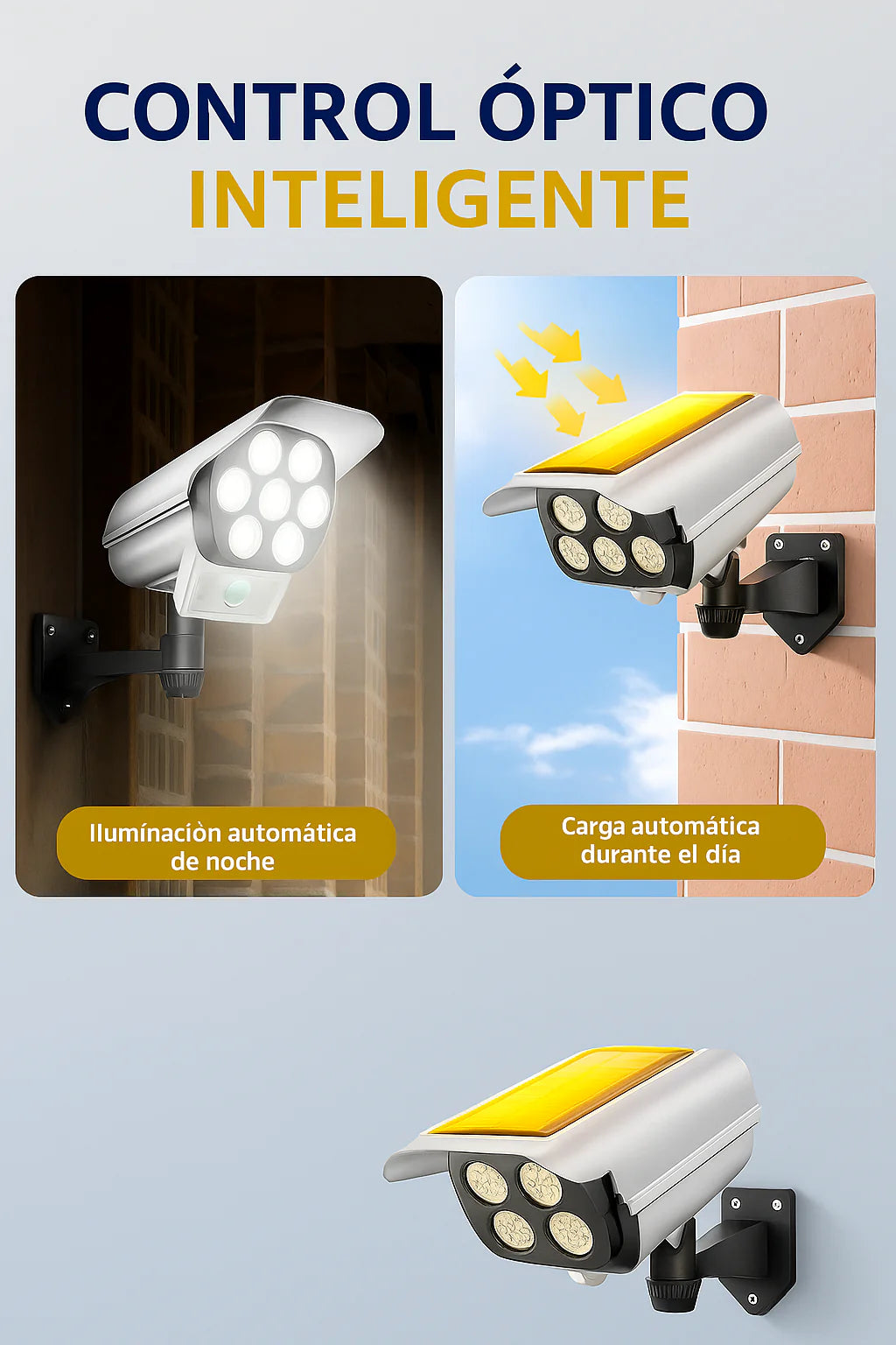 FOCO SOLAR LED TIPO CAMARA