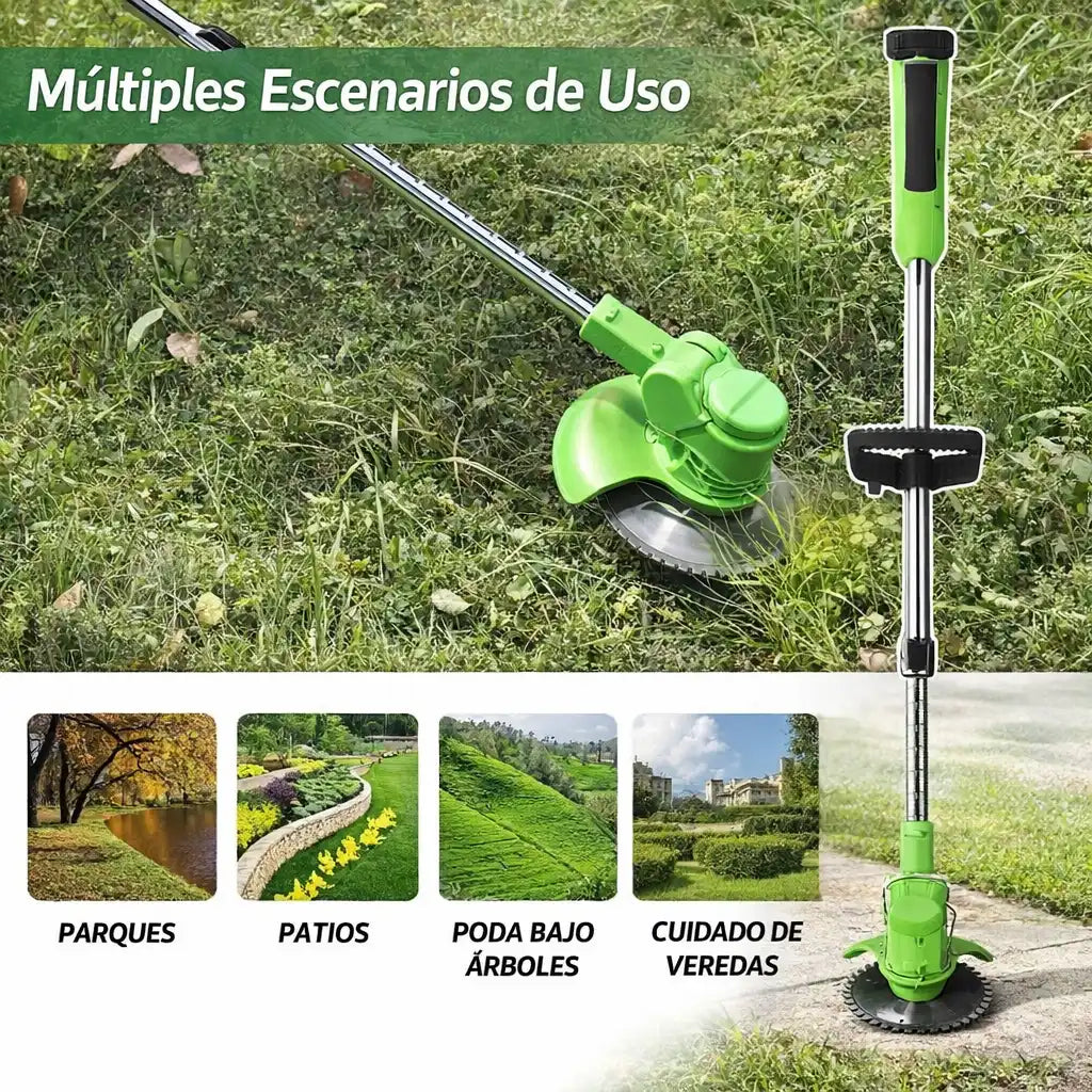 GardenSwift 48V™ - 2 baterías y 8 cuchillas para cortar rápido y sin cables