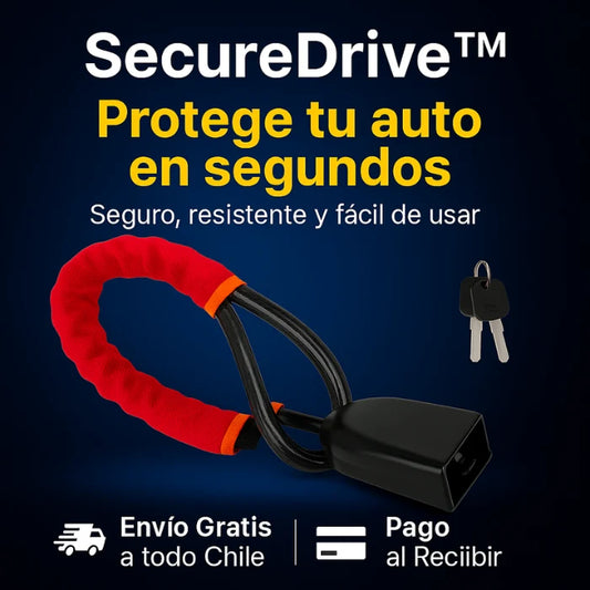 SecureDrive™ – Bloqueo Antirrobo de Volante con Conexión al Cinturón