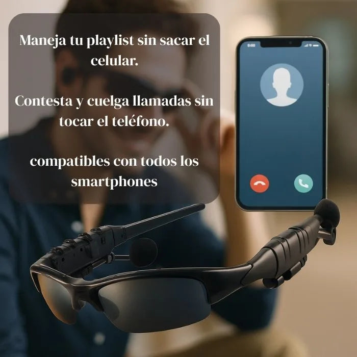 AudioGlass Pro™ - Audio envolvente por Bluetooth y protección UV, todo en un solo diseño.