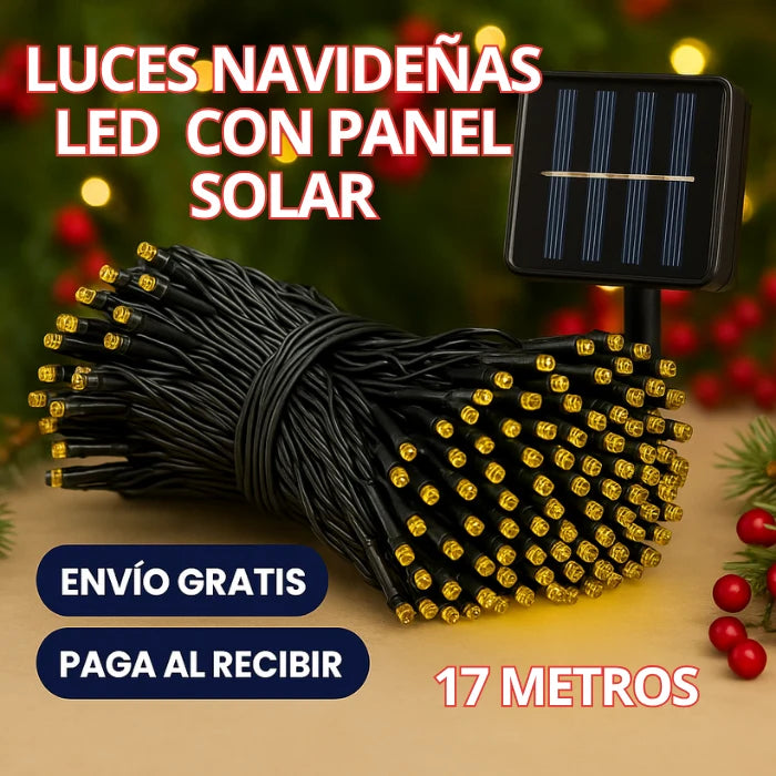 LUCES SOLARES LED NAVIDEÑAS - 17 MTS - 170 LED