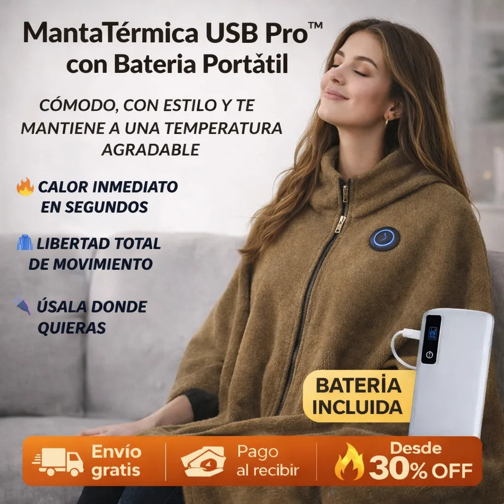 MantaTérmica USB Pro™ con Batería Portátil