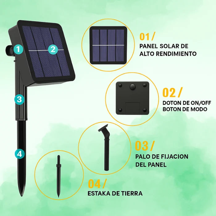 LUCES SOLARES LED NAVIDEÑAS - 17 MTS - 170 LED