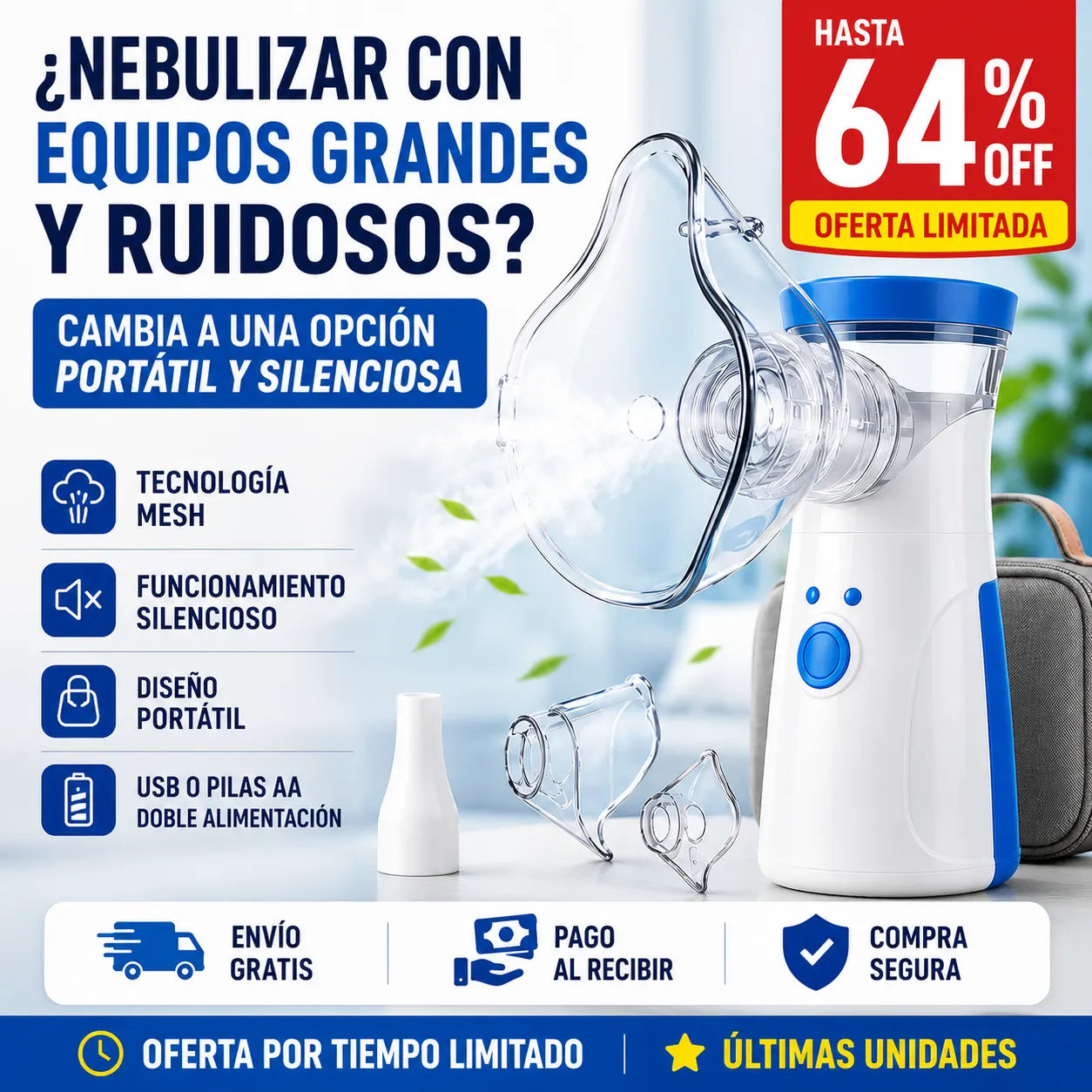 Nebulizador Portátil Niños y Adultos