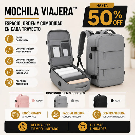 Mochila Viajera™ - Espacio, orden y comodidad en cada trayecto