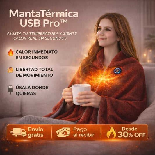 MantaTérmica USB Pro™ - Ajusta tu temperatura y siente calor real en segundos