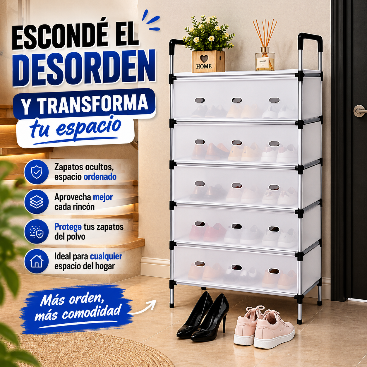 Organizador de Zapatos - Convierte el desorden en un espacio más ordenado y funcional