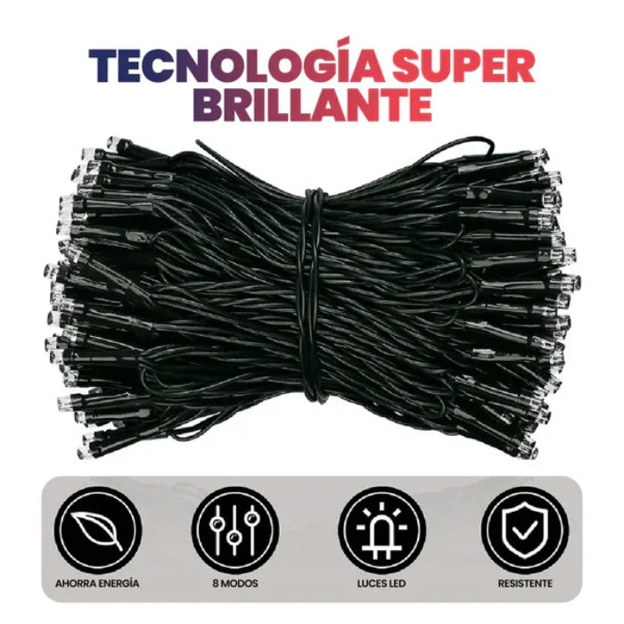 LUCES SOLARES LED NAVIDEÑAS - 17 MTS - 170 LED