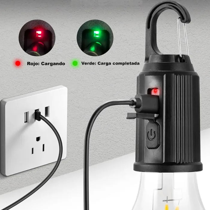 AMPOLLETA SOLAR RECARGABLE USB EMERGENCIA
