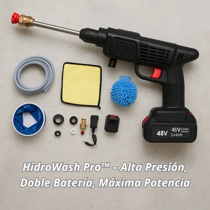 HidroWash Pro™ – Alta Presión, Doble Batería, Máxima Potencia