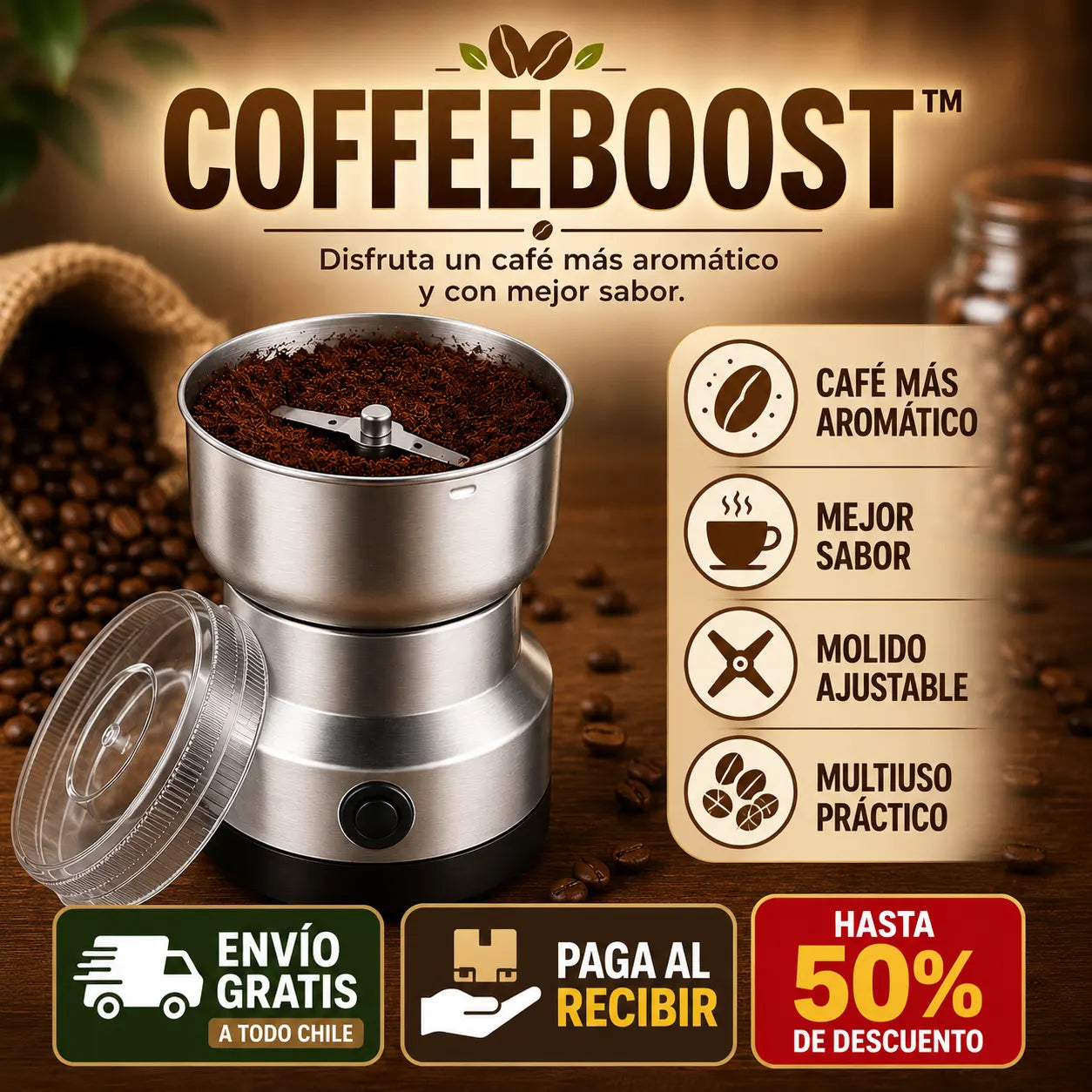 CoffeeBoost™ - Disfruta un café más aromático y con mejor sabor.