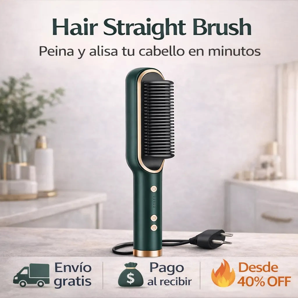 Hair Straight Brush – Peina y alisa en minutos