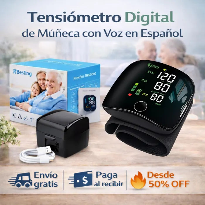 Tensiómetro Digital de Muñeca con Voz en Español