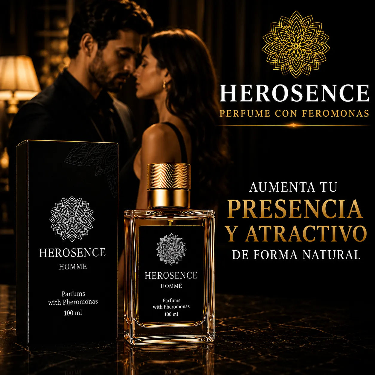 Herosence Perfume con Feromonas - Proyecta seguridad y presencia masculina