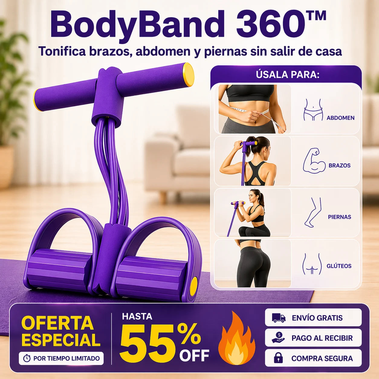 BodyBand 360™ - Tonifica brazos, abdomen y piernas sin salir de casa
