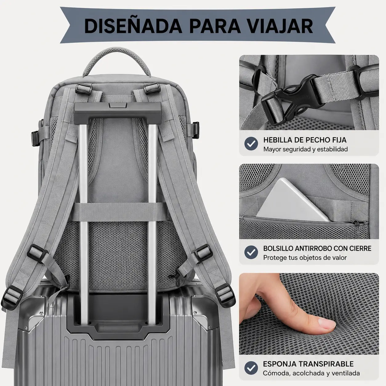 Mochila Viajera™ - Espacio, orden y comodidad en cada trayecto