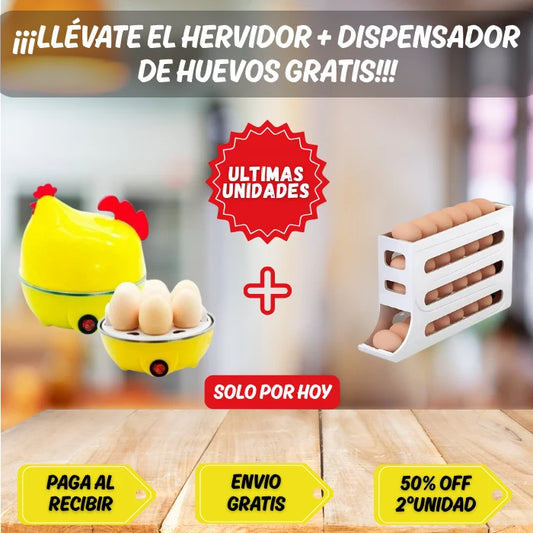 HERVIDOR DE HUEVOS GALLINA + ORGANIZADOR DE HUEVOS GRATIS