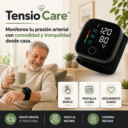 TensioCare™ - "Monitorea tu presión arterial con comodidad y tranquilidad desde casa."